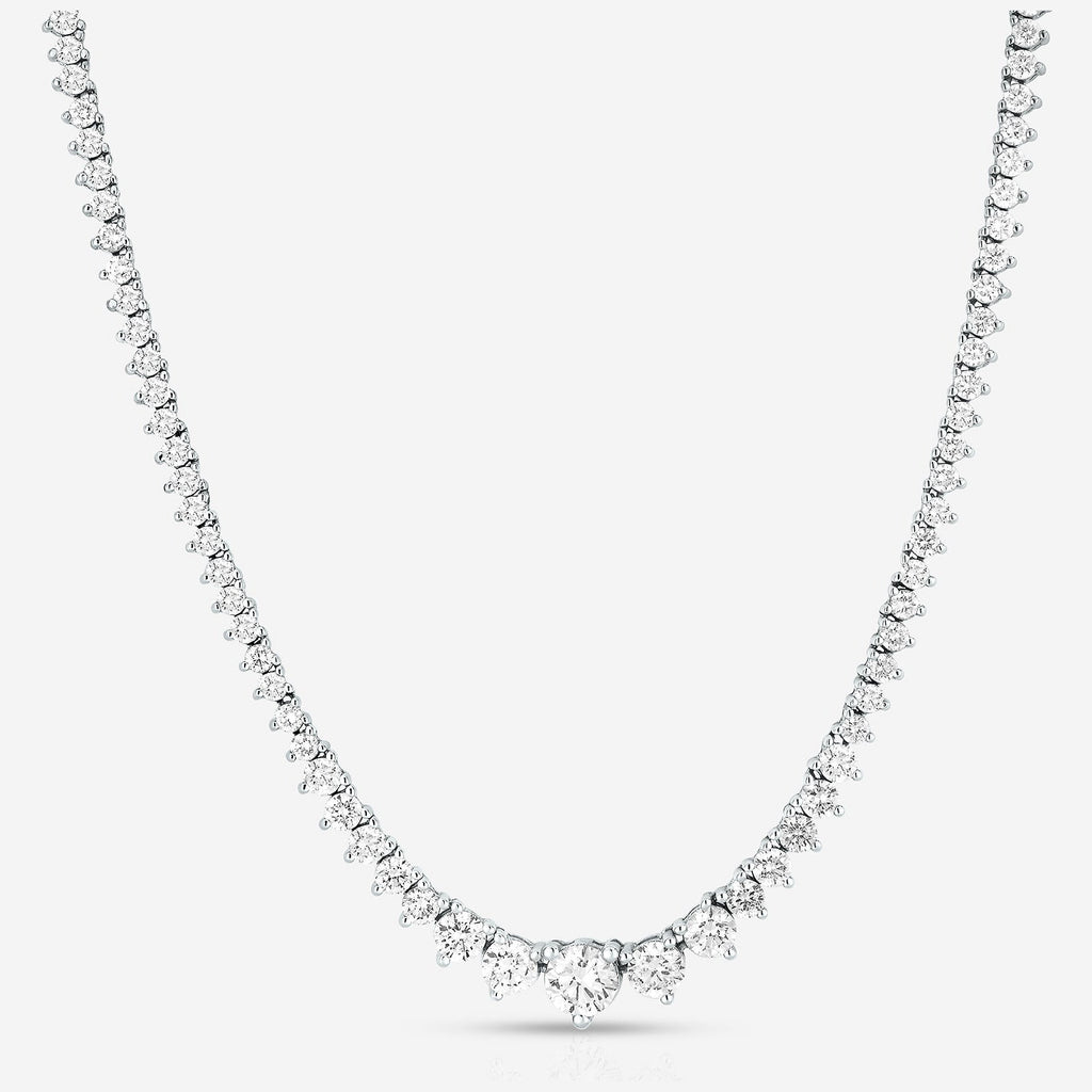 20 CT Created White Sapphire Graduated Tennis Necklace - G-H Color, SI ...